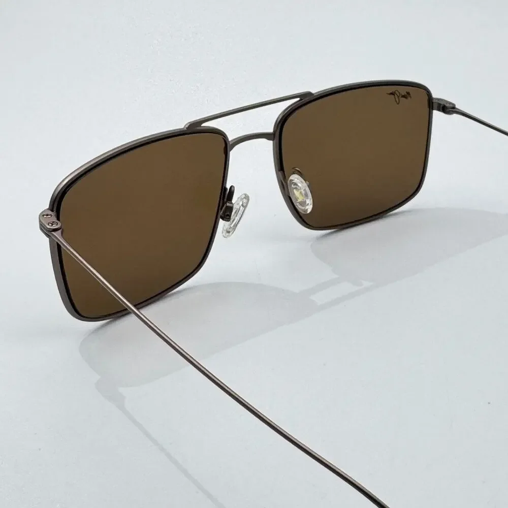 Maui Jim Sunglasses Aeko MP-BG MJ886-01 Satin Sepia Aviator Bronze MauiPure Lens